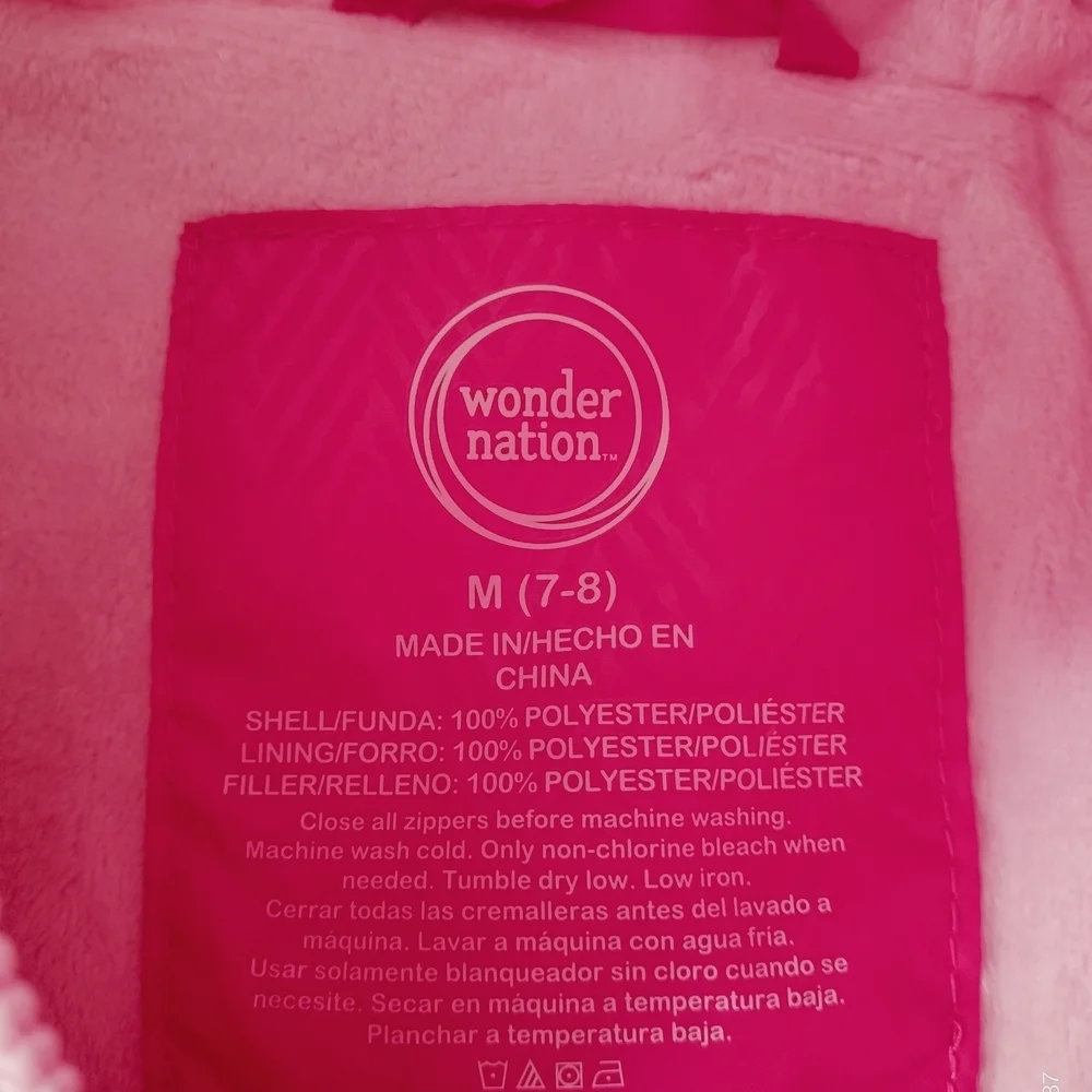Wonder Nation Fuchsia Kids Puffer Jacket